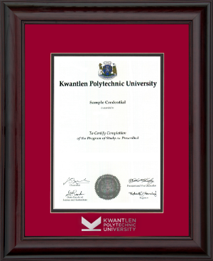 KPU wood with mahogany finish diploma frame with silver foil embossing